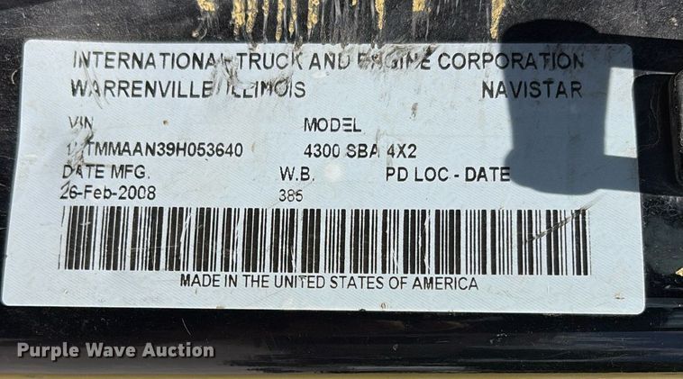 image for item ND9770 2009 International 4300 SBA hydro jetter truck