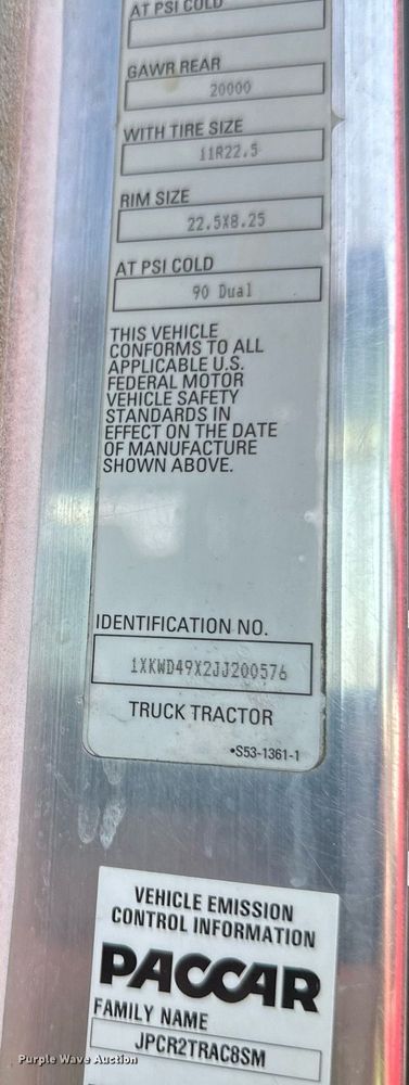 image for item YA0570 2018 Kenworth W900 semi truck