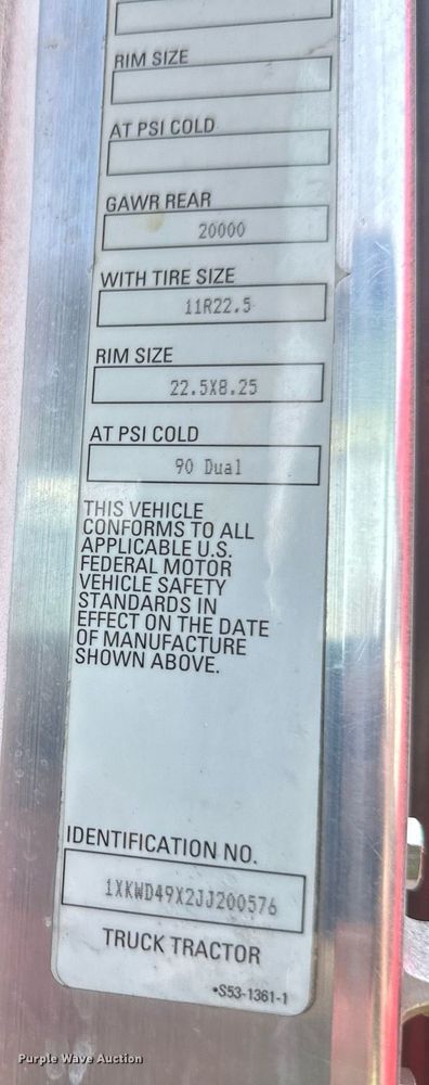 image for item YA0570 2018 Kenworth W900 semi truck