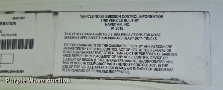 image for item YA0658 2017 International 4300 box truck