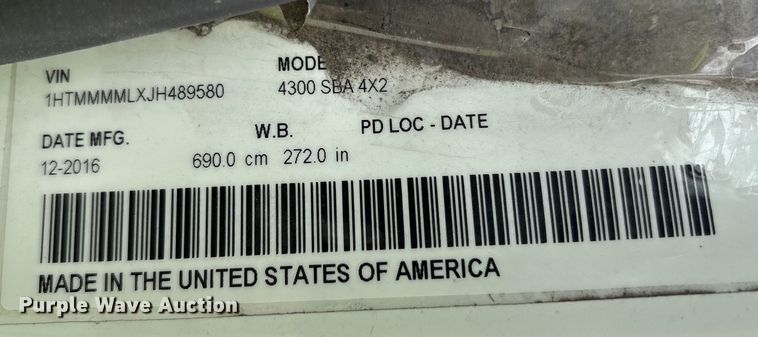 image for item YA0688 2018 International 4300 box truck