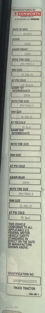 image for item YA0752 2018 Kenworth T680 semi truck