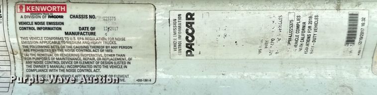 image for item YA0752 2018 Kenworth T680 semi truck