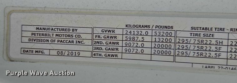 image for item YA0860 2020 Peterbilt 579 semi truck