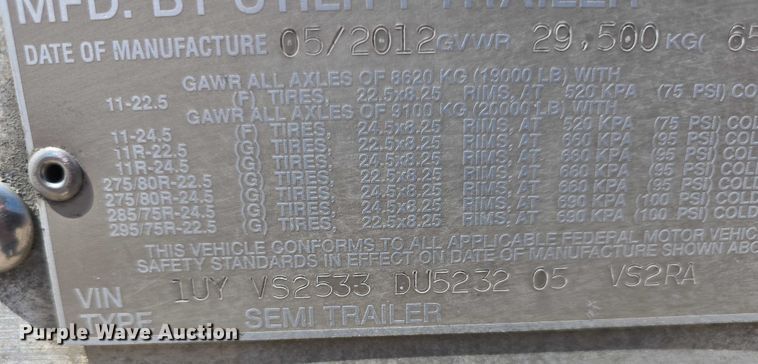 image for item DR3965 2013 Utility VS2RA dry van trailer