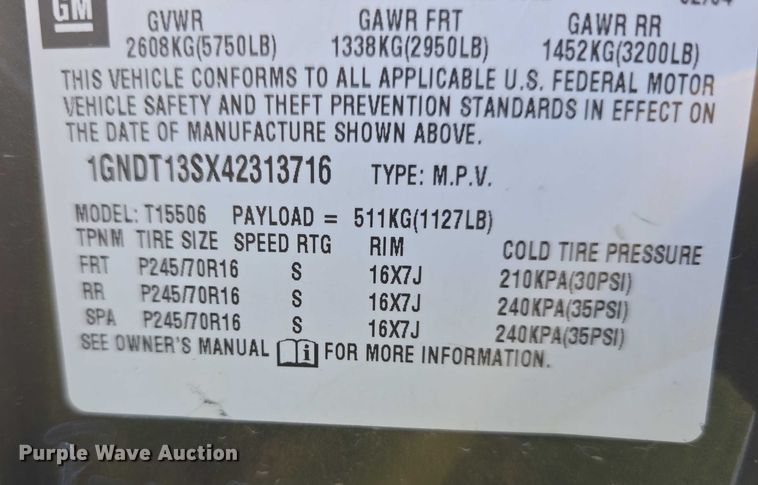 image for item DR3981 2004 Chevrolet TrailBlazer LS SUV