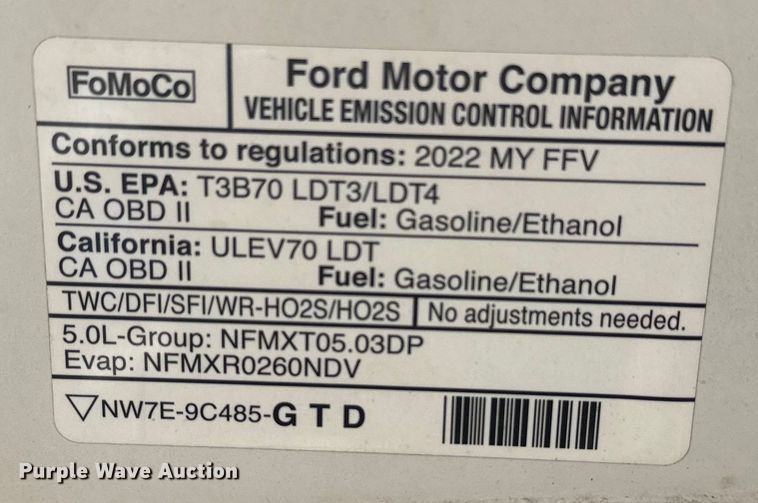 image for item DS3856 2022 Ford F150 XLT SuperCrew pickup truck