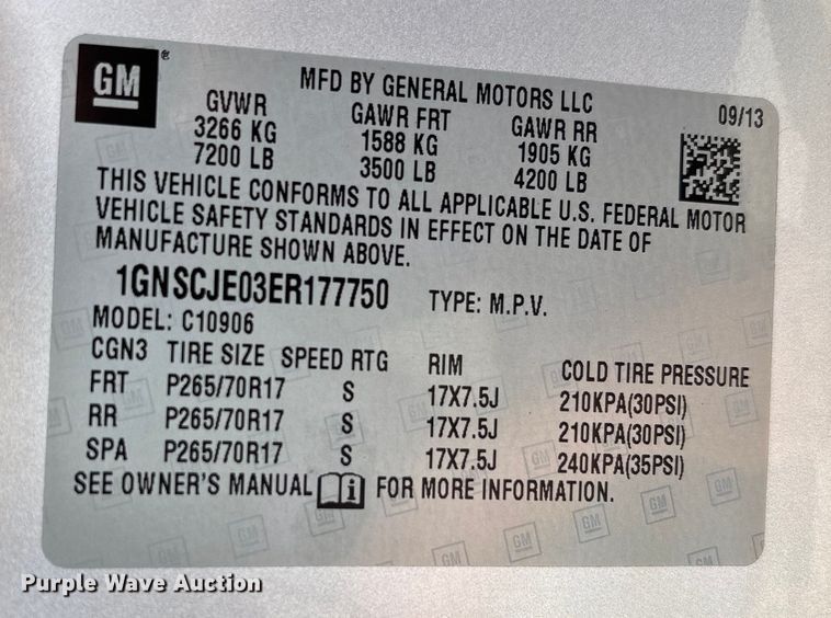 image for item DU1260 2014 Chevrolet Suburban SUV