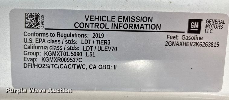 image for item DU1262 2019 Chevrolet Equinox SUV