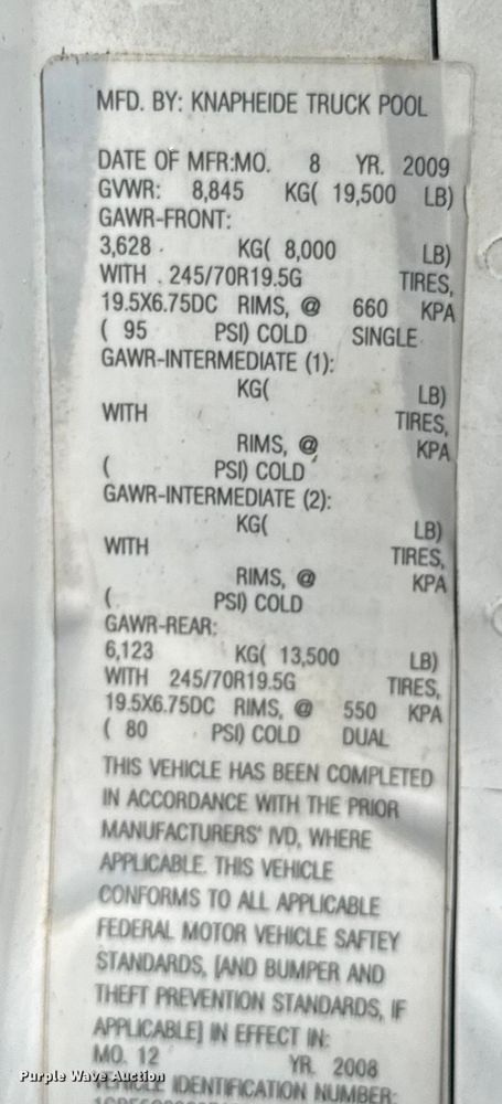 image for item DU9323 2009 Chevrolet C5500 dump flatbed truck