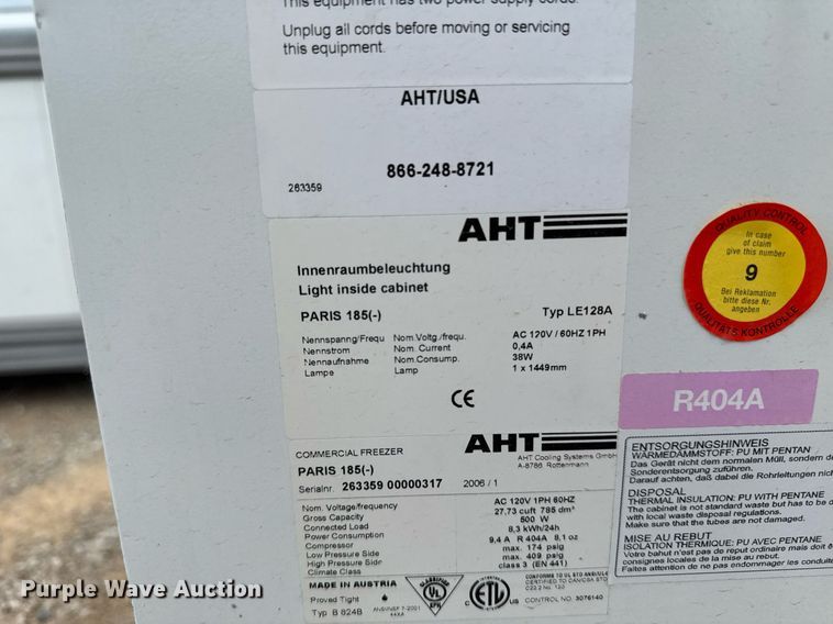 image for item DV2693 (2) AHT LE128 A comercial freezers