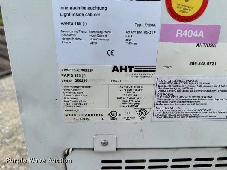 image for item DV2693 (2) AHT LE128 A comercial freezers