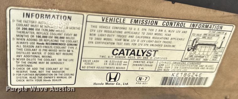 image for item DW3437 2002 Honda CR-V SUV