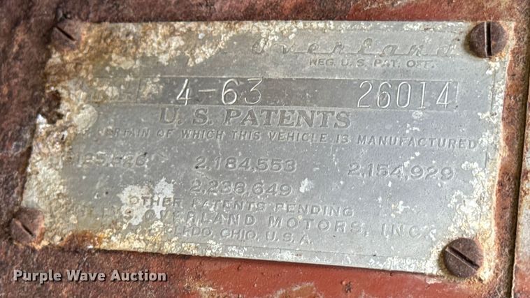 image for item DW3439 1946 Willy Overland SUV