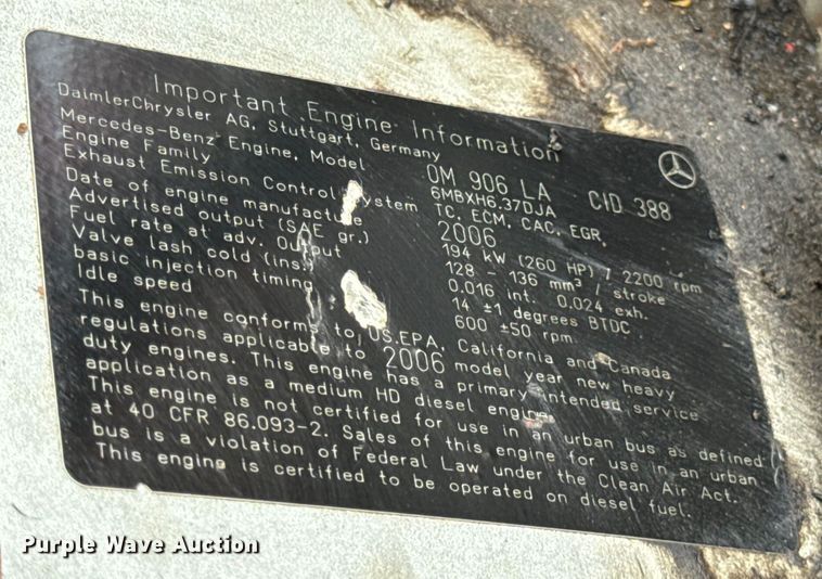 image for item DW3447 2007 Thomas Built school bus