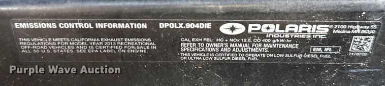 image for item DX5733 2013 Bobcat 3400 utility vehicle