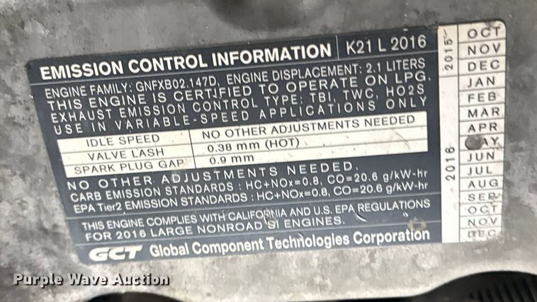 image for item DX5741 2016 UniCarriers PF50 forklift