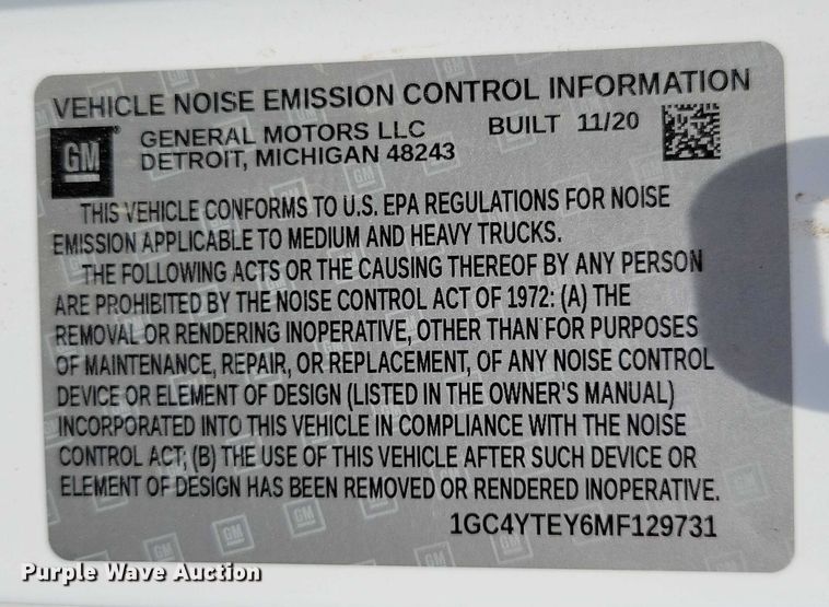 image for item DX7197 2021 Chevrolet Silverado 3500HD Crew Cab pickup truck