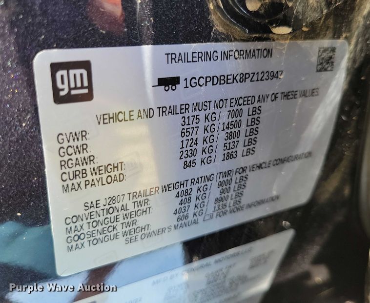 image for item DX7249 2023 Chevrolet 1500 Silverado Custom Crew Cab pickup truck