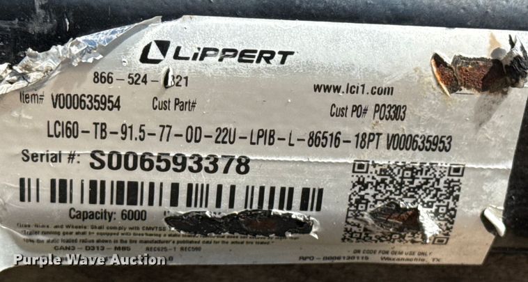 image for item DZ8858 (2) Lippert trailer axles