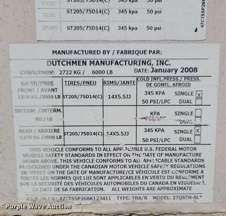 image for item EA2438 2008 Kodiak camper