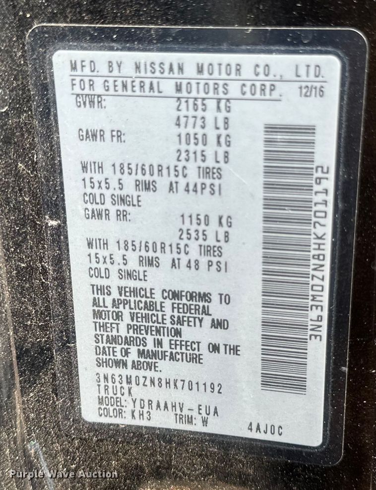 image for item EB2811 2017 Chevrolet City Express van