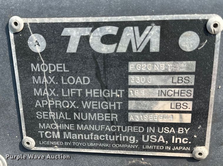 image for item EB2813 TCM FG20N5T forklift