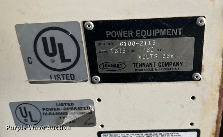 image for item EB2847 Tennant 6100 floor scrubber