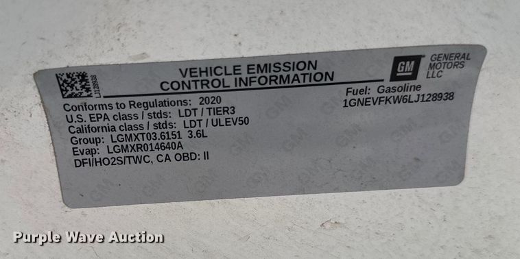 image for item EB2874 2020 Chevrolet Traverse SUV