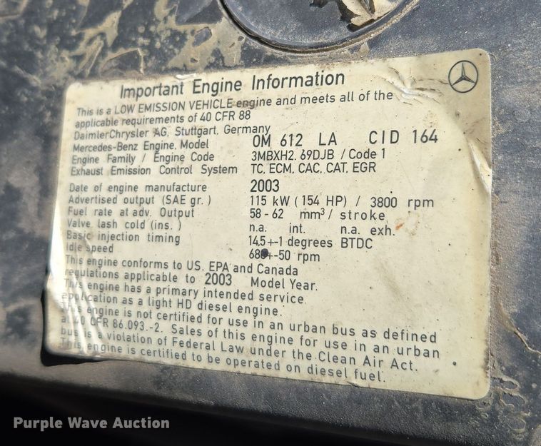 image for item EC1114 2003 Mercedes-Benz Sprinter 2500 van