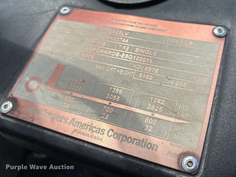 image for item EC3769 2016 UniCarriers PF50 forklift