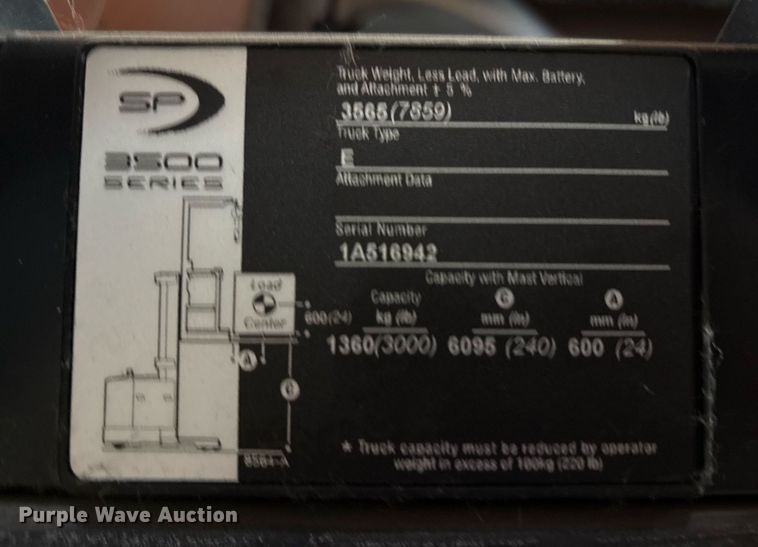 image for item EC4359 2018 Crown SP3520-30 order picker