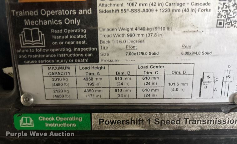 image for item EC4366 2015 Yale GLP050 forklift
