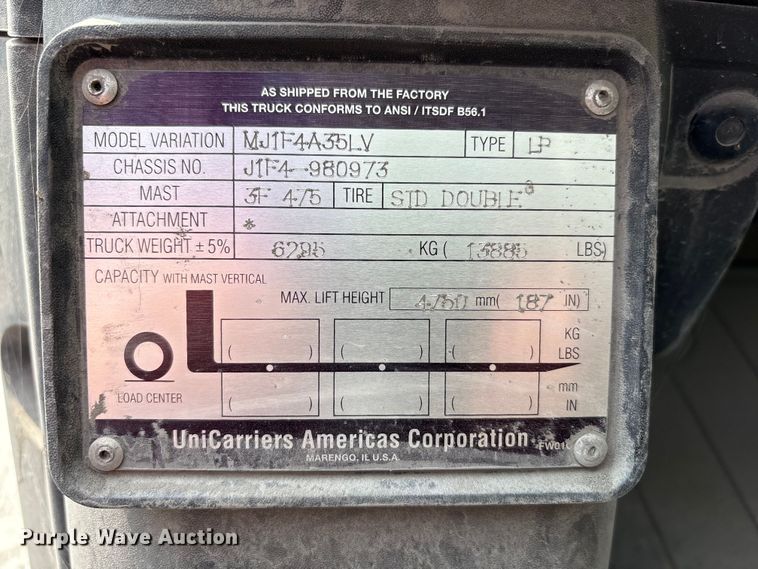 image for item EC4381 2014 Nissan PF80YLP forklift
