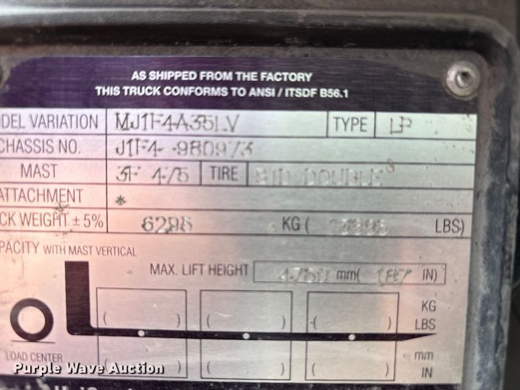 image for item EC4381 2014 Nissan PF80YLP forklift