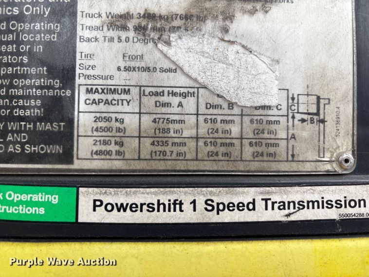 image for item EC4383 2015 Yale GTP050 forklift