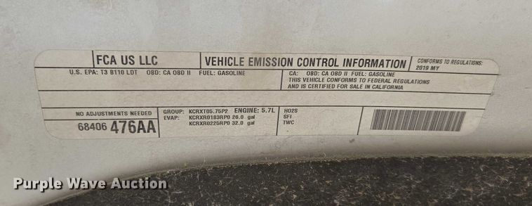 image for item ED2190 2019 Dodge Ram 1500 Crew Cab pickup truck