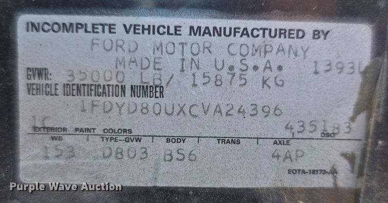 image for item EF3737 1982 Ford 8000 pumper fire truck