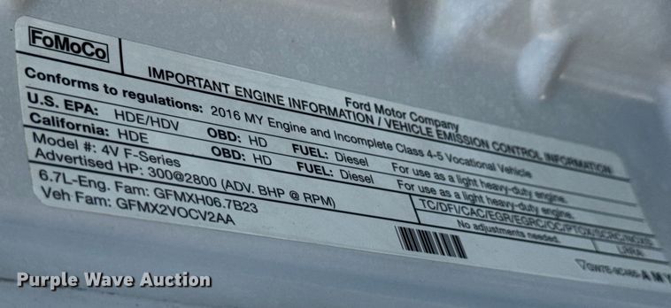 image for item EG6083 2016 Ford F550 Super Duty flatbed truck