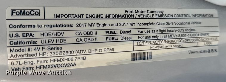 image for item EG6108 2017 Ford F350 Super Duty Crew Cab flatbed pickup truck