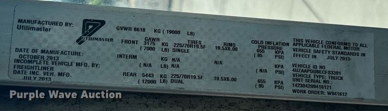 image for item EK8305 2014 Freightliner MT45 delivery van