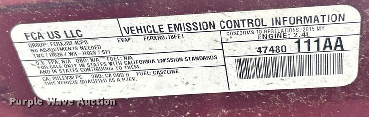 image for item EK8488 2015 Chrysler 200 