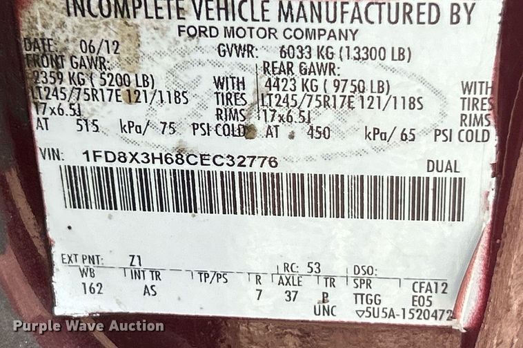 image for item EK8495 2012 Ford F350 Super Duty XL SuperCab flatbed pickup truck