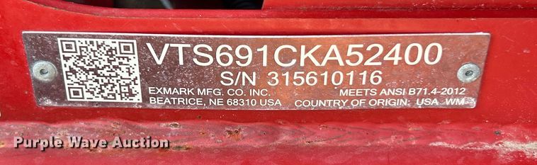 image for item EK8499 2015 Exmark S Series ZTR lawn mower