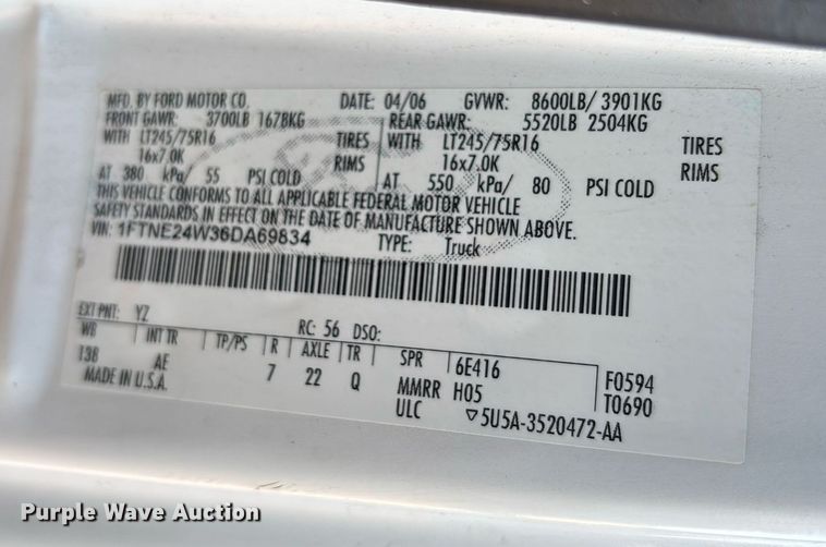 image for item EM5070 2006 Ford Econoline van