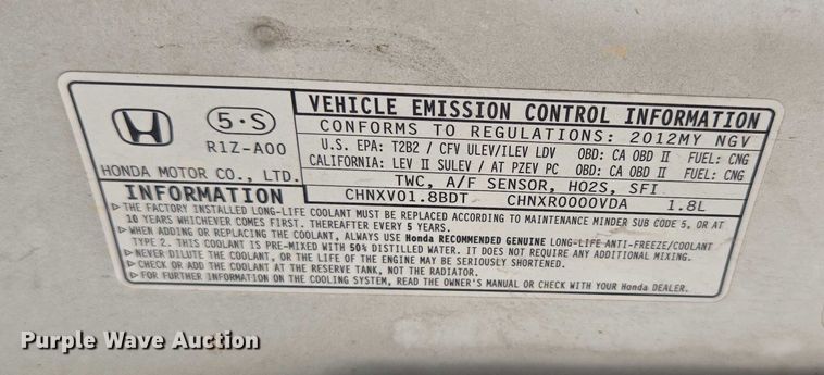 image for item EN5505 2012 Honda Civic 