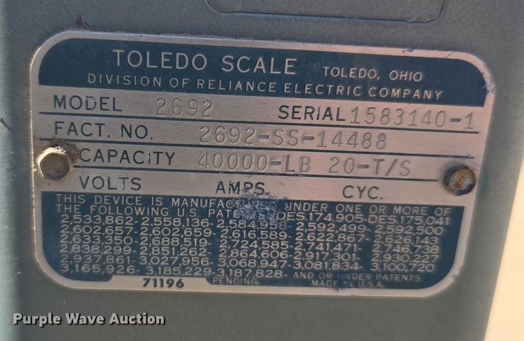 image for item EO1562 Toledo Scale 2692 scale