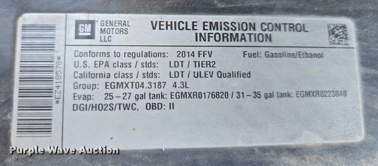 image for item EO1571 2014 Chevrolet Silverado 1500 pickup truck