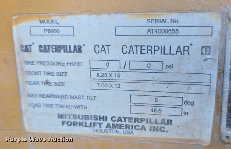 image for item EO1606 Caterpillar P8000 forklift