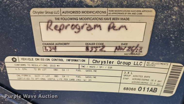 image for item EO4600 2010 Jeep Wrangler SUV